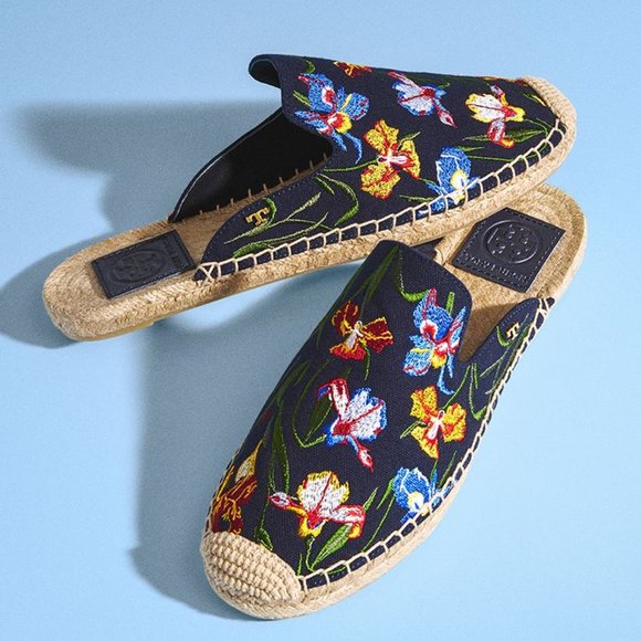 Tory Burch Shoes - Tory Burch Max Embroidered Espadrille Slides